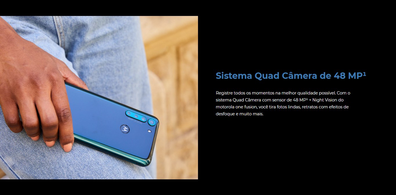 Smartphone Motorola One Fusion 64GB Dual Chip Câmera 48MP + 8 MP + 5 MP + 2 MP Tela 6,5